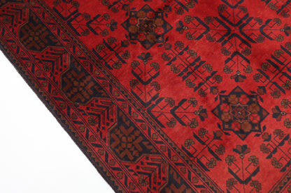 152 x 207 cm | Oriental Bokhara Red Area Rug Afghan Hand Knotted Wool carpet