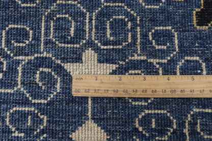 367 x 488 cm | kawros Black Design Hand Knotted Wool Afghan Carpet