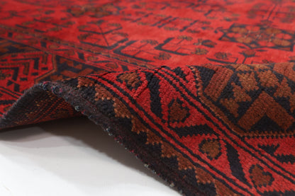152 x 207 cm | Oriental Bokhara Red Area Rug Afghan Hand Knotted Wool carpet
