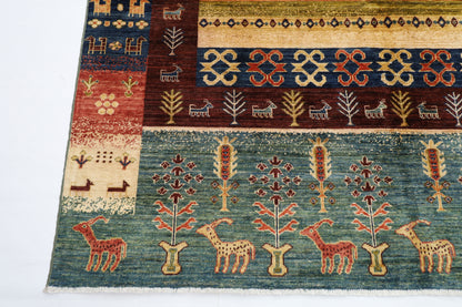 187 x 266 cm | Oriental Gabbeh Area Rug Afghan Hand Knotted Veg dye Wool carpet