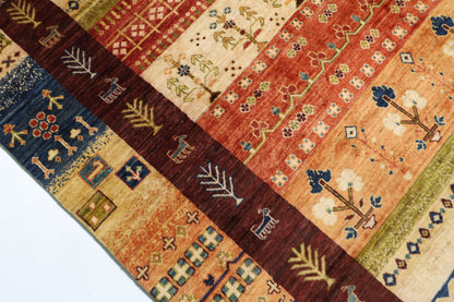 187 x 266 cm | Oriental Gabbeh Area Rug Afghan Hand Knotted Veg dye Wool carpet