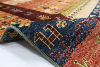 187 x 266 cm | Oriental Gabbeh Area Rug Afghan Hand Knotted Veg dye Wool carpet