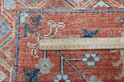 180 x 244 cm | Oriental Sultani Orange Area Rug Afghan Hand Knotted Veg dye Wool carpet