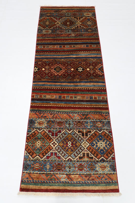 66 x 197 cm | Khorjun Afghan Tribal Hand Knotted Veg Dye Wool Runner