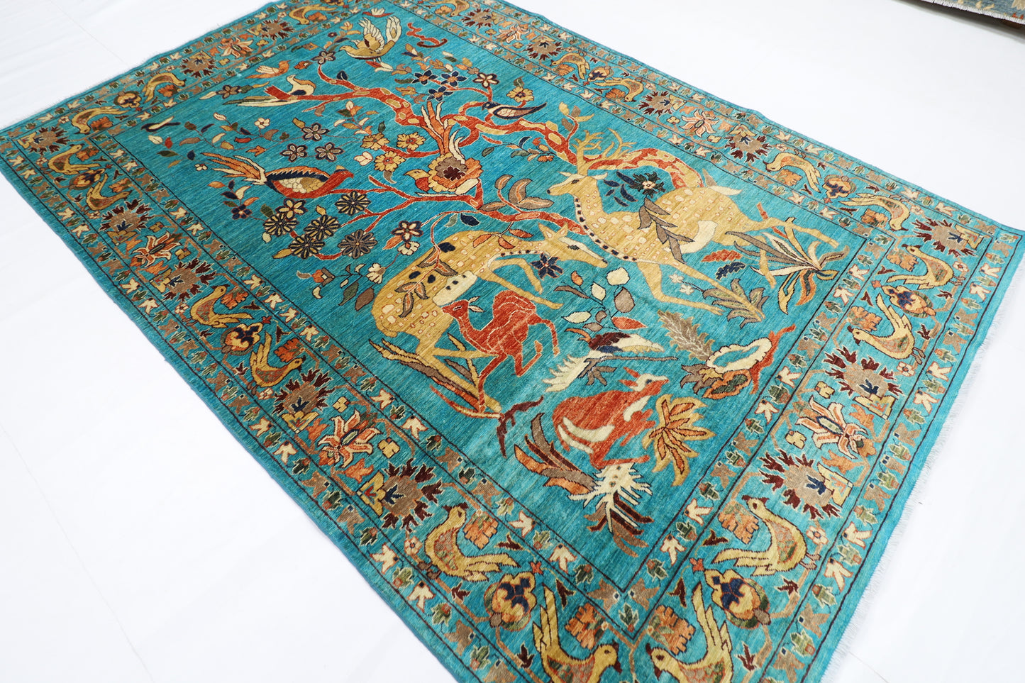 199 x 299 cm | Oriental Beer Animal Area Rug Afghan Hand Knotted Veg dye Wool carpet