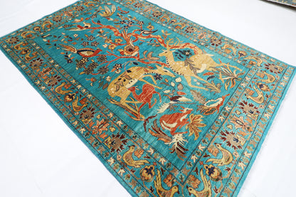 199 x 299 cm | Oriental Beer Animal Area Rug Afghan Hand Knotted Veg dye Wool carpet