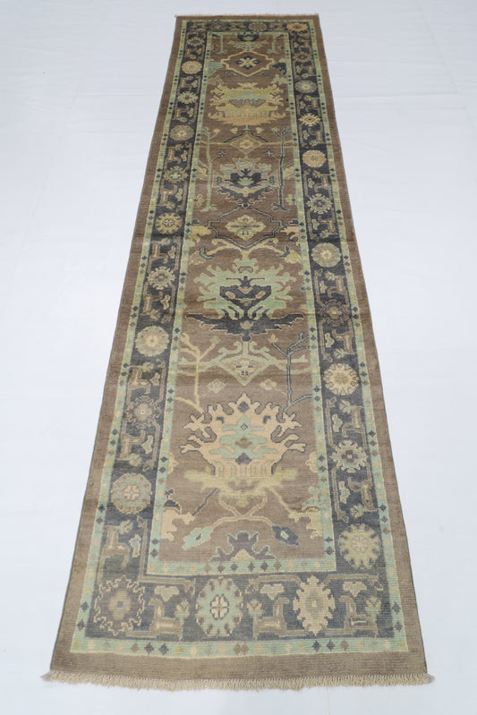 83 x 305 cm | Oushak Afghan Tribal Hand Knotted Veg Dye Wool Runner