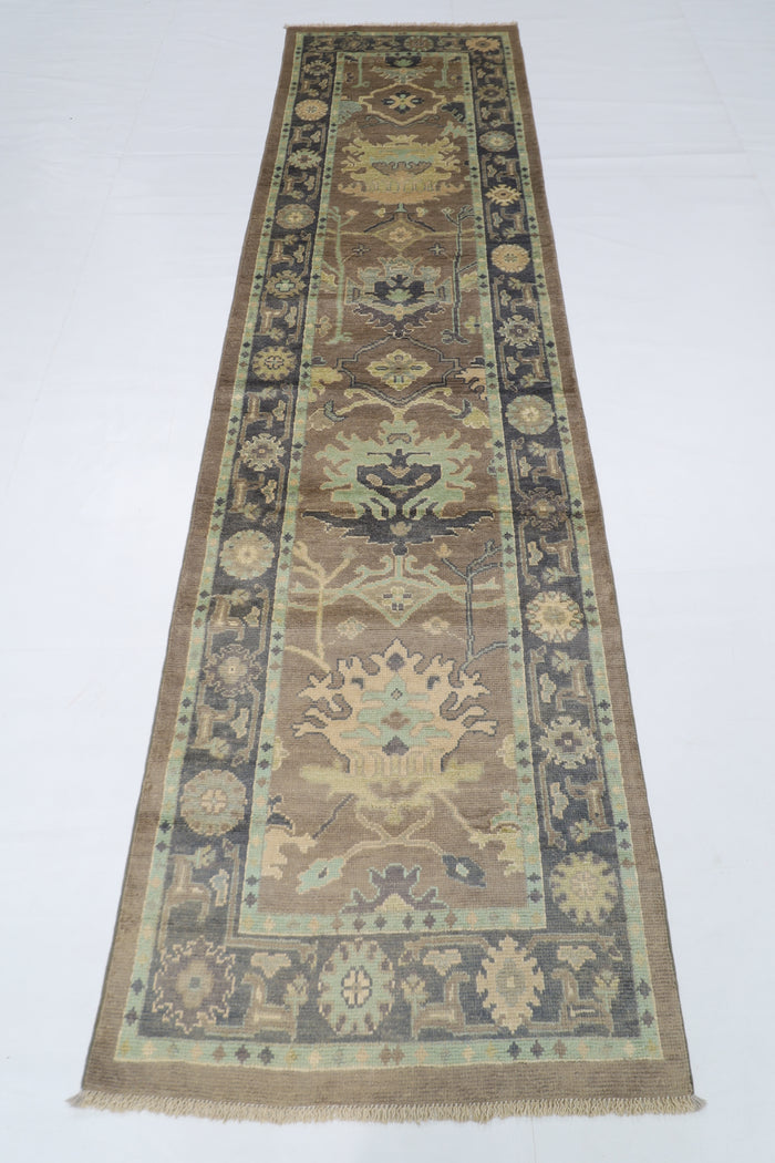 83 x 305 cm | Oushak Afghan Tribal Hand Knotted Veg Dye Wool Runner