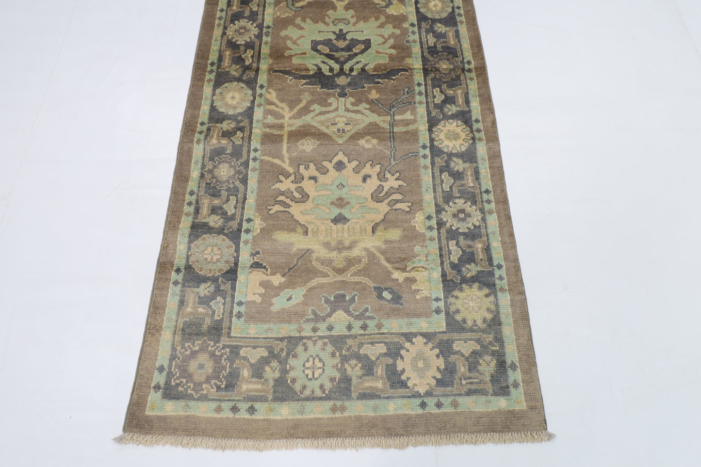 83 x 305 cm | Oushak Afghan Tribal Hand Knotted Veg Dye Wool Runner