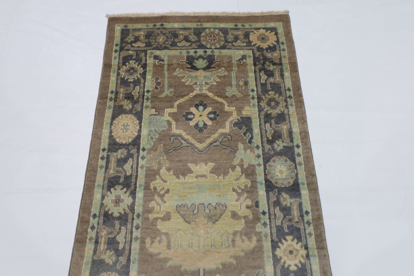 83 x 305 cm | Oushak Afghan Tribal Hand Knotted Veg Dye Wool Runner