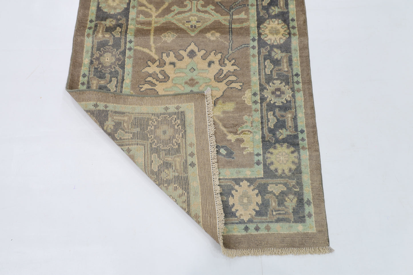 83 x 305 cm | Oushak Afghan Tribal Hand Knotted Veg Dye Wool Runner