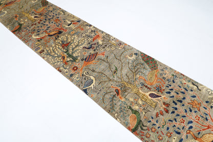 81 x 397 cm | Birds Afghan Tribal Hand Knotted Veg Dye Wool Runner
