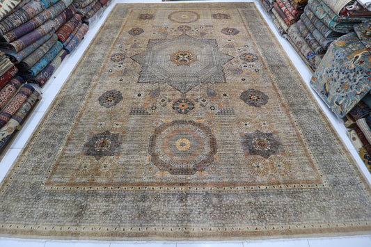 400 x 600 cm | Mamluk Large Area Rug Afghan Hand Knotted Veg Dye Wool carpet
