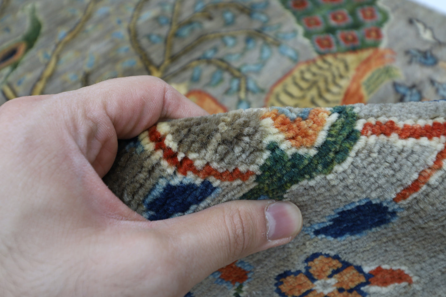 81 x 397 cm | Birds Afghan Tribal Hand Knotted Veg Dye Wool Runner