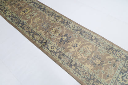 80 x 306 cm | Oushak Afghan Tribal Hand Knotted Veg Dye Wool Runner