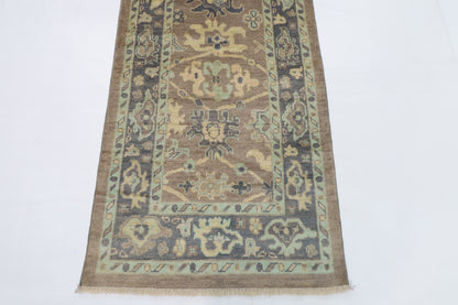 80 x 306 cm | Oushak Afghan Tribal Hand Knotted Veg Dye Wool Runner