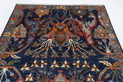 200 x 298 cm | kawros Blue Design Hand Knotted Wool Afghan Carpet
