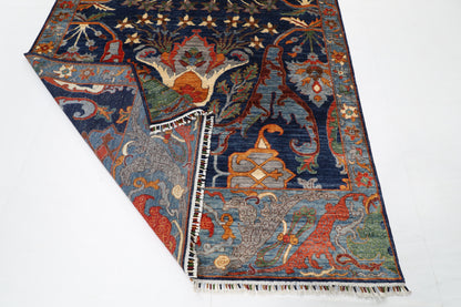 200 x 298 cm | kawros Blue Design Hand Knotted Wool Afghan Carpet