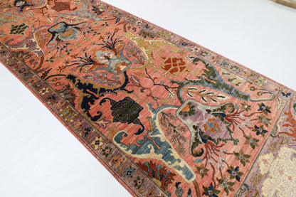 156 x 451 cm | Oversize kawros Pink Design Hand Knotted Wool Afghan Carpet
