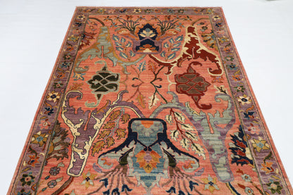 156 x 451 cm | Oversize kawros Pink Design Hand Knotted Wool Afghan Carpet