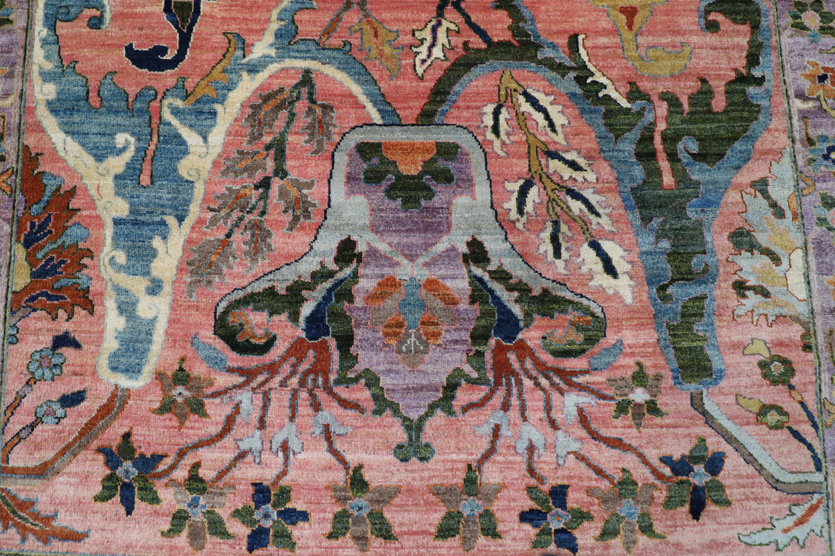 156 x 451 cm | Oversize kawros Pink Design Hand Knotted Wool Afghan Carpet