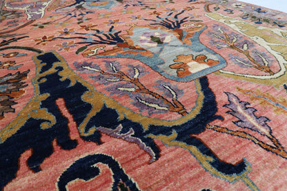 156 x 451 cm | Oversize kawros Pink Design Hand Knotted Wool Afghan Carpet