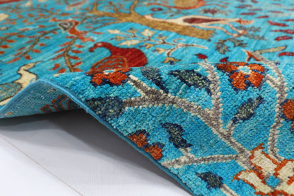 100 x 149 cm | Oriental Birds Area Rug Afghan Hand Knotted Veg dye Wool carpet