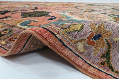 156 x 451 cm | Oversize kawros Pink Design Hand Knotted Wool Afghan Carpet