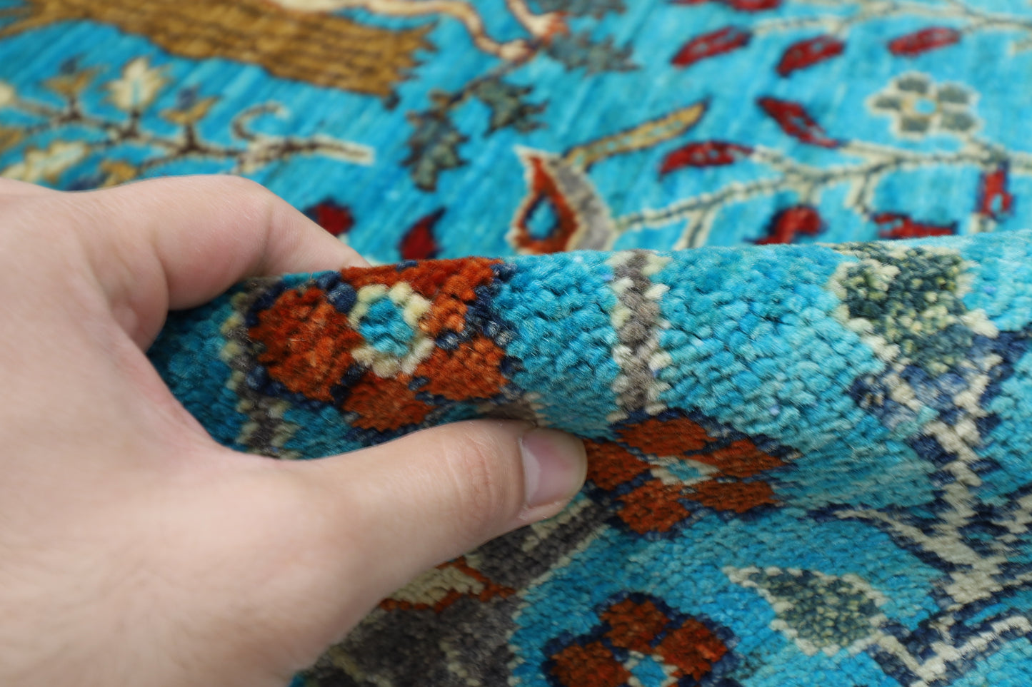 100 x 149 cm | Oriental Birds Area Rug Afghan Hand Knotted Veg dye Wool carpet
