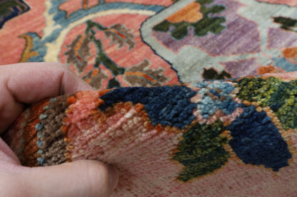 156 x 451 cm | Oversize kawros Pink Design Hand Knotted Wool Afghan Carpet