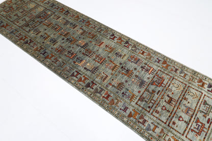 85 x 298 cm | Animal Afghan Tribal Hand Knotted Veg Dye Wool Runner