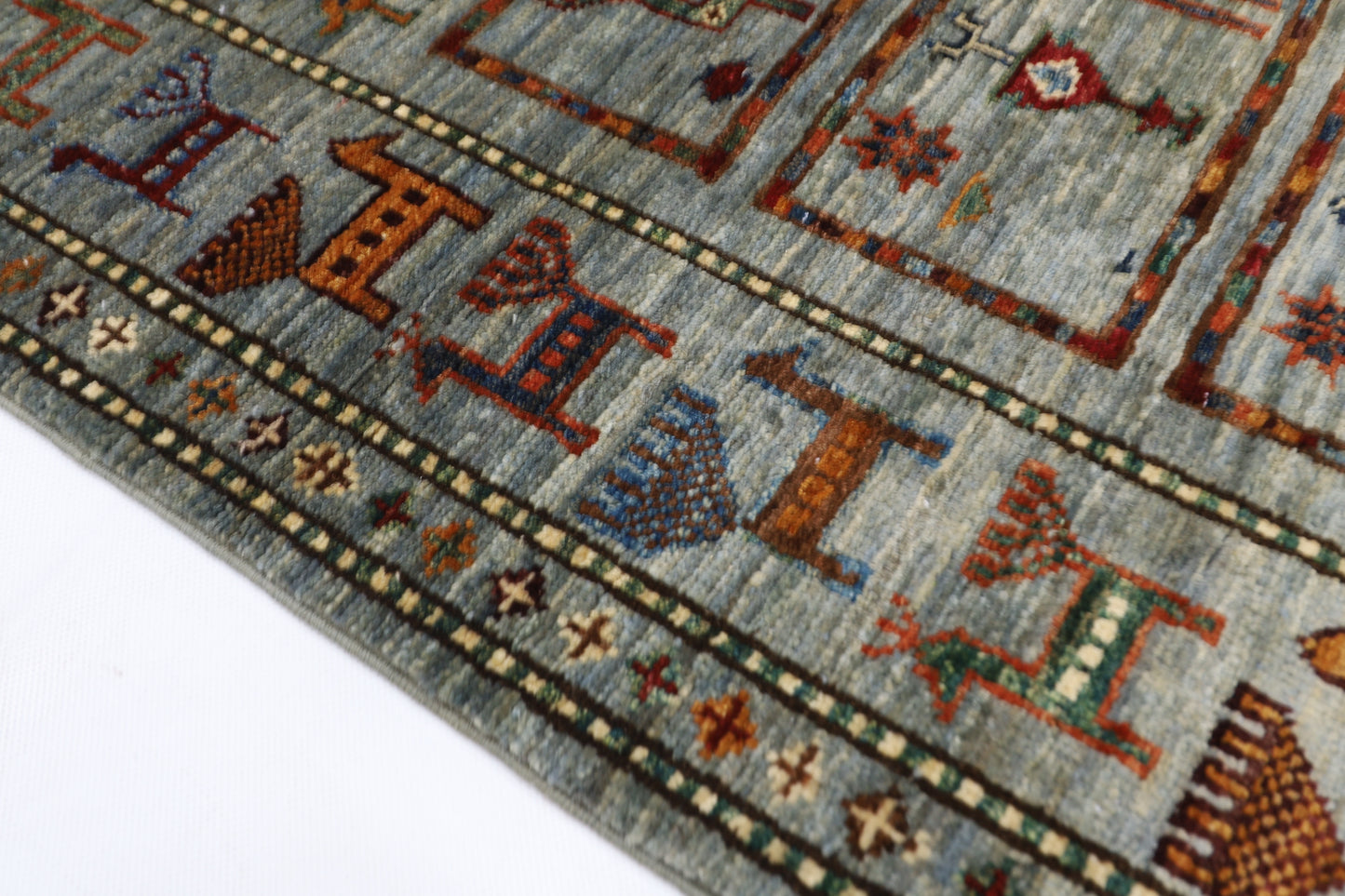85 x 298 cm | Animal Afghan Tribal Hand Knotted Veg Dye Wool Runner