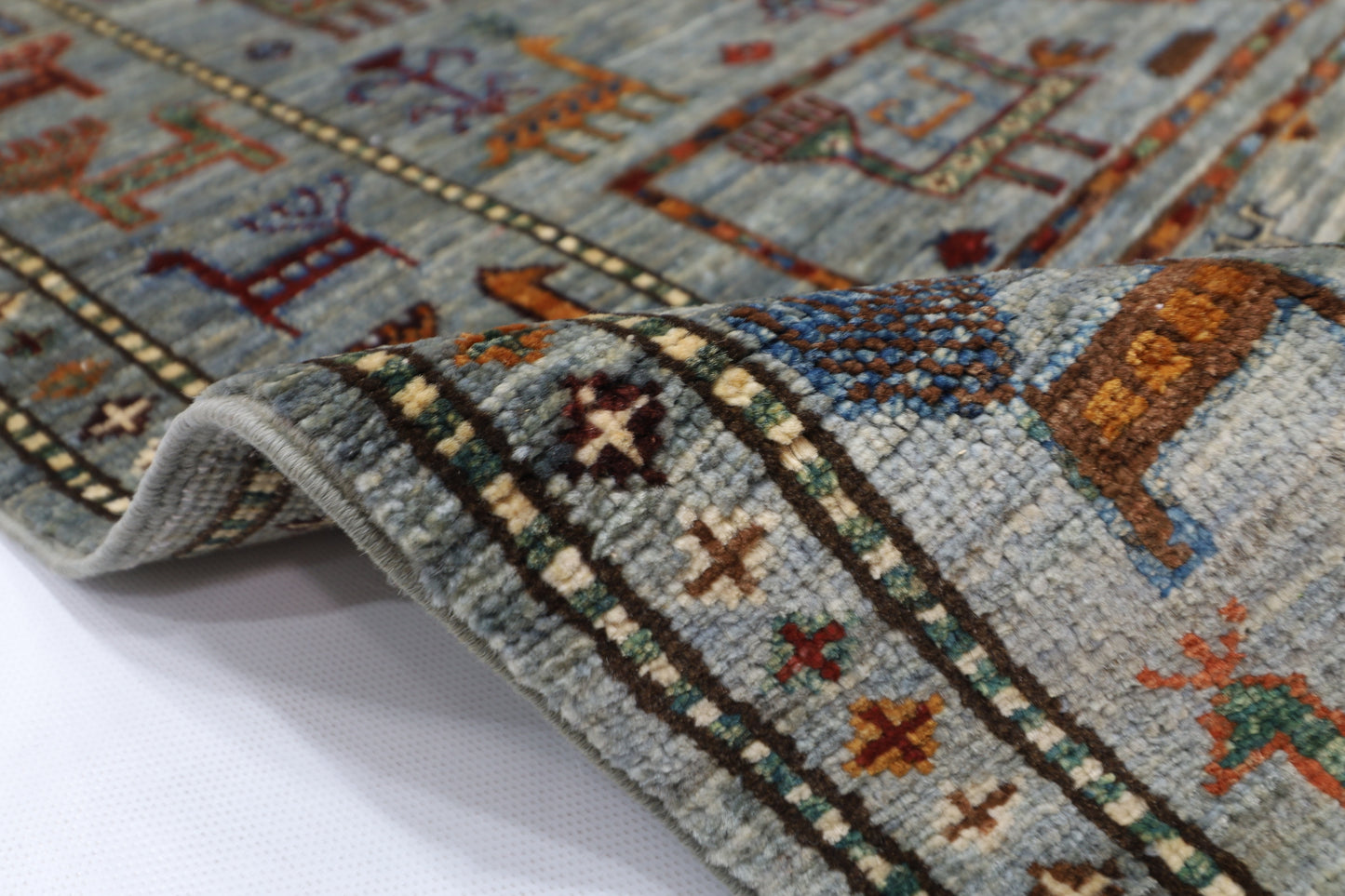 85 x 298 cm | Animal Afghan Tribal Hand Knotted Veg Dye Wool Runner