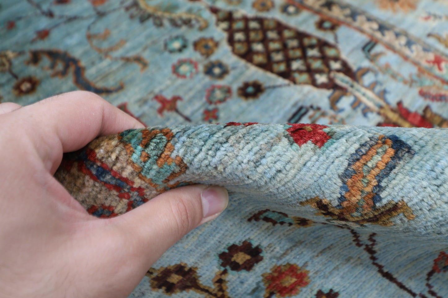 103 x 151 cm | Oriental Gray Area Rug Afghan Hand Knotted Veg dye Wool carpet