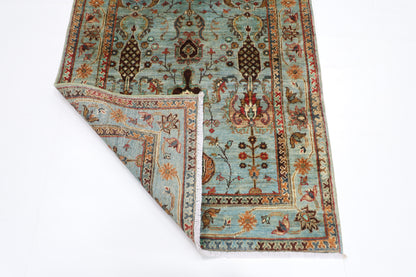 103 x 151 cm | Oriental Gray Area Rug Afghan Hand Knotted Veg dye Wool carpet