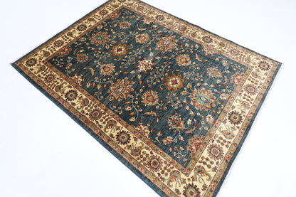 150 x 194 cm | Zeigler Afghan Tribal Hand Knotted Veg Dye Wool Carpet