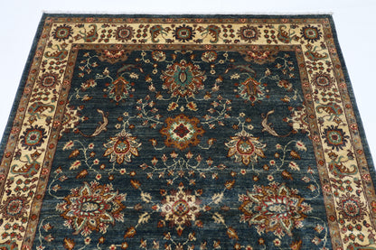 150 x 194 cm | Zeigler Afghan Tribal Hand Knotted Veg Dye Wool Carpet
