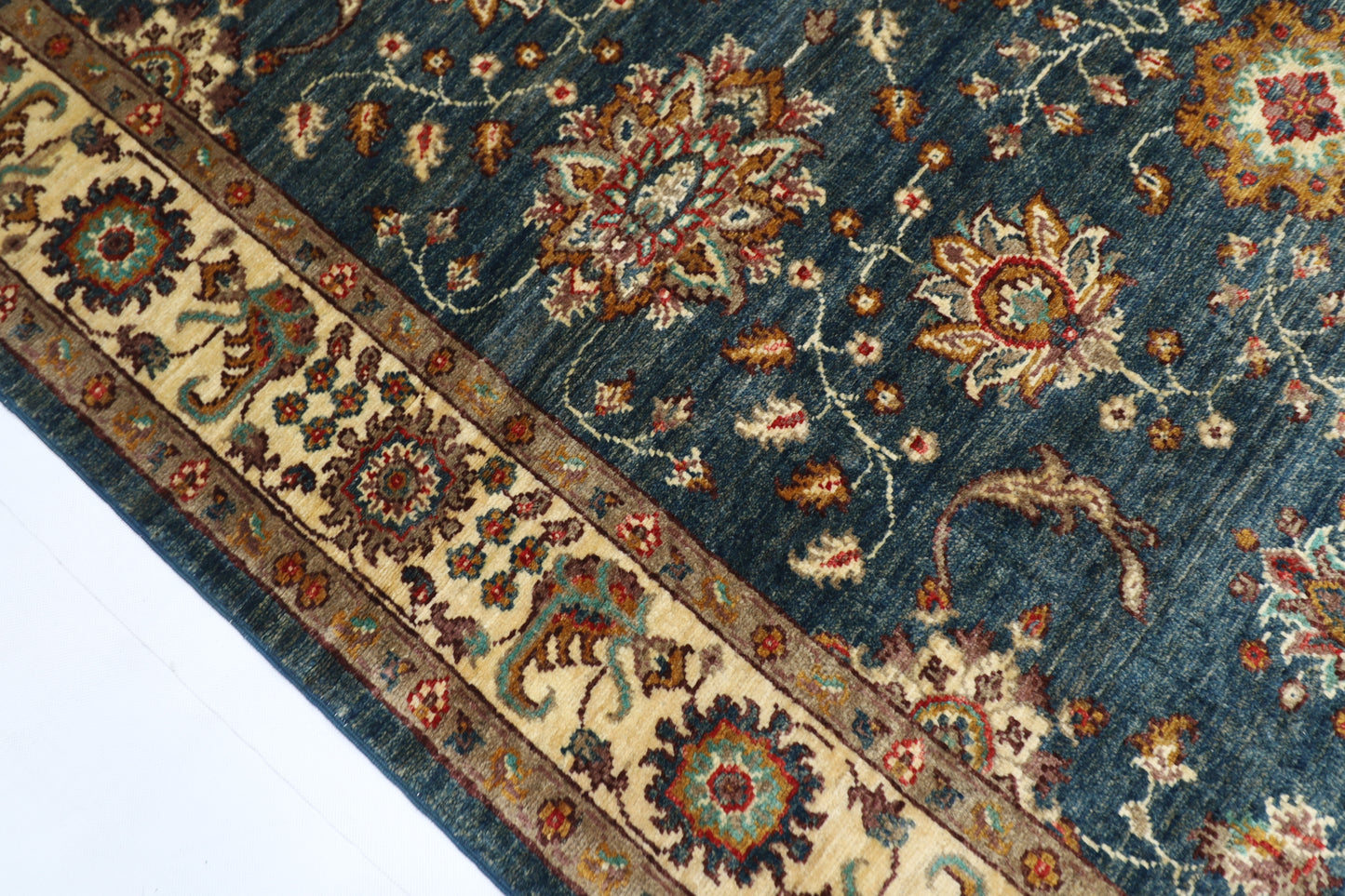 150 x 194 cm | Zeigler Afghan Tribal Hand Knotted Veg Dye Wool Carpet