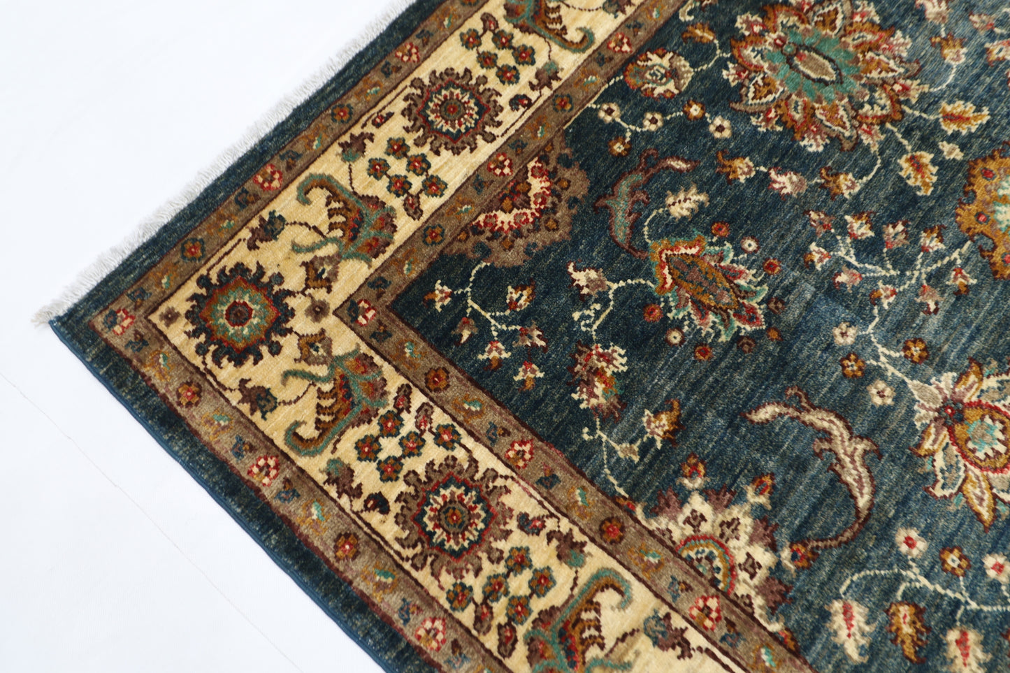 150 x 194 cm | Zeigler Afghan Tribal Hand Knotted Veg Dye Wool Carpet