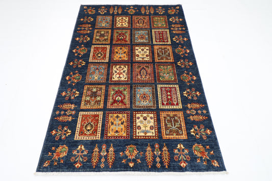 122 x 185 cm | Four Season Afghan Tribal Hand Knotted Veg Dye Wool Carpet