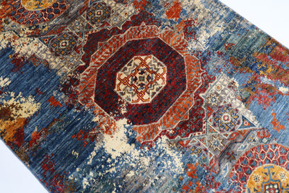 105 x 150 cm | Oriental Abstract Area Rug Afghan Hand Knotted Veg dye Wool carpet