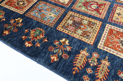 122 x 185 cm | Four Season Afghan Tribal Hand Knotted Veg Dye Wool Carpet