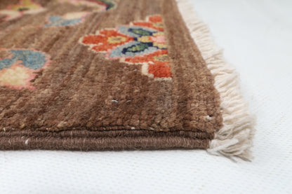 299 x 423 cm | Suzani Brown Design Hand Knotted Wool Afghan Carpet