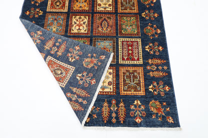 122 x 185 cm | Four Season Afghan Tribal Hand Knotted Veg Dye Wool Carpet
