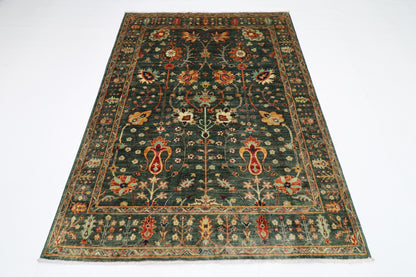 150 x 202 cm | Sultani Afghan Tribal Hand Knotted Veg Dye Wool Carpet