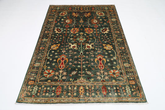 150 x 202 cm | Sultani Afghan Tribal Hand Knotted Veg Dye Wool Carpet