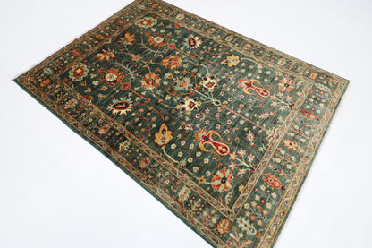 150 x 202 cm | Sultani Afghan Tribal Hand Knotted Veg Dye Wool Carpet