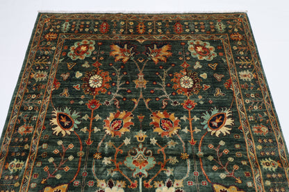 150 x 202 cm | Sultani Afghan Tribal Hand Knotted Veg Dye Wool Carpet