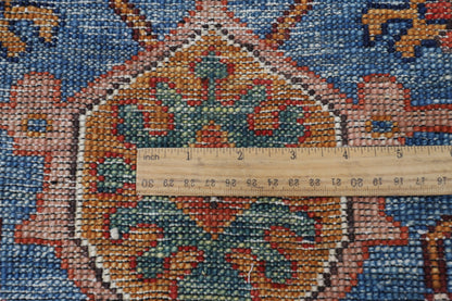 277 x 357 cm | Serapi Blue Design Hand Knotted Wool Afghan Carpet