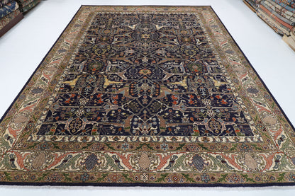 278 x 358 cm | Bidjar Blue Design Hand Knotted Wool Afghan Carpet